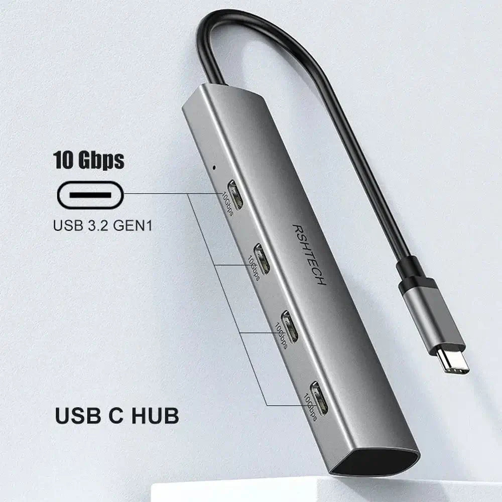 RSHTECH 4-in-1 USB-C to USB-C 3.2 Hub 10Gbps