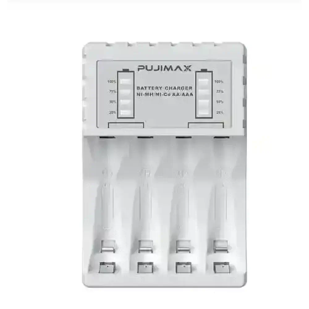 Pujimax Smart USB Battery Charger for AA & AAA Ni-MH/Ni-Cd — 4-Bay