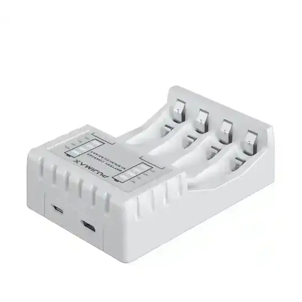 Pujimax Smart USB Battery Charger for AA & AAA Ni-MH/Ni-Cd — 4-Bay