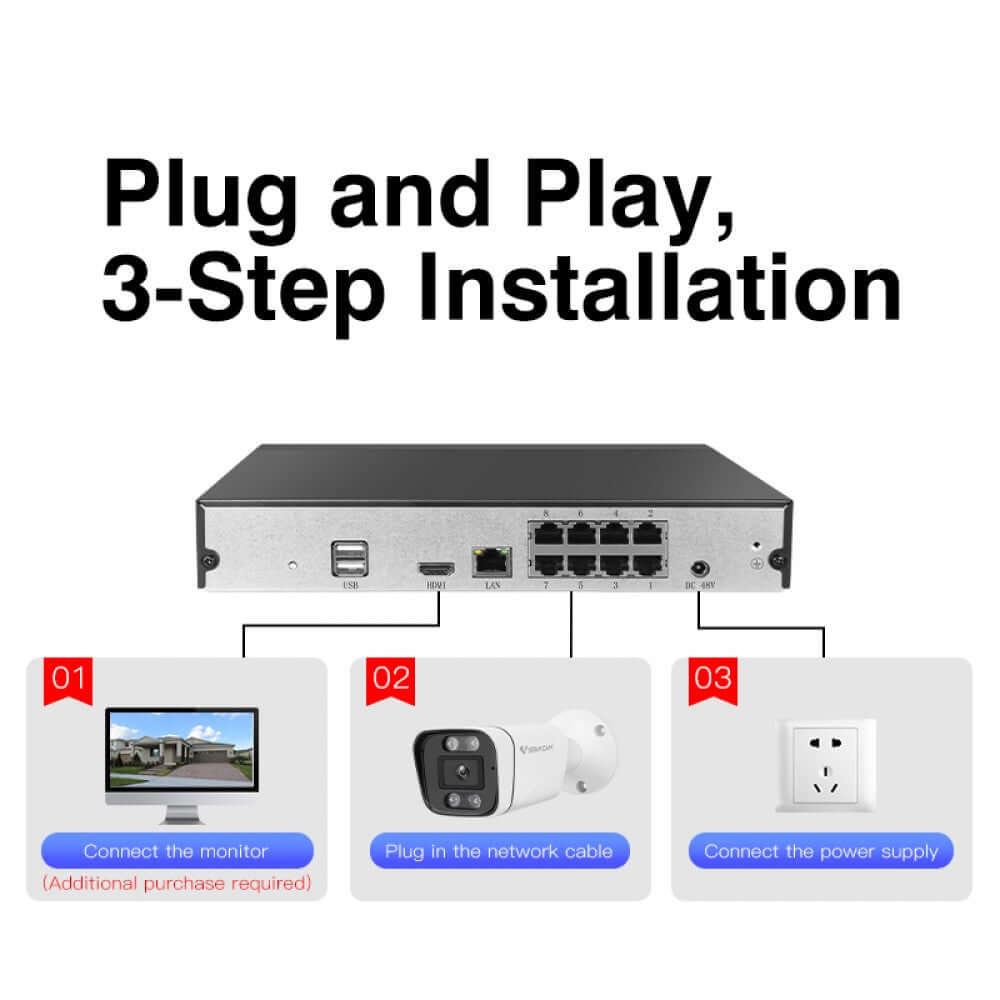 VStarcam NVR Surveillance System with 4 IR 4MP POE Cameras