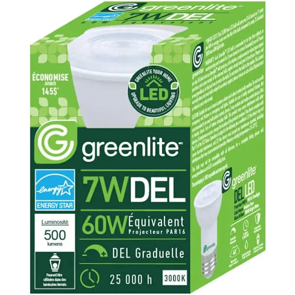 Greenlite 7W PAR16 Dimmable LED Bulb 3000K