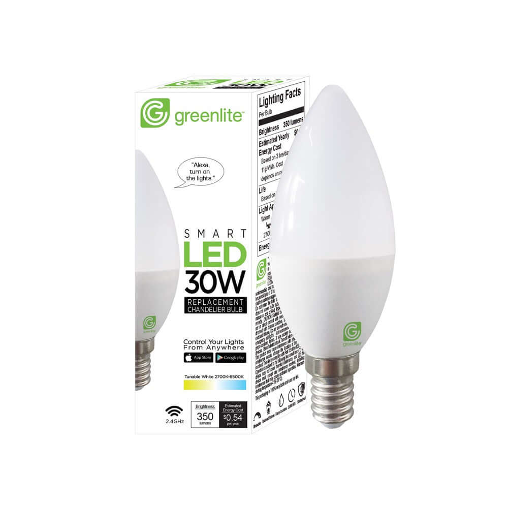 Greenlite 4.5W B10 Smart WiFi Dimmable LED Bulb 2700K-6500K
