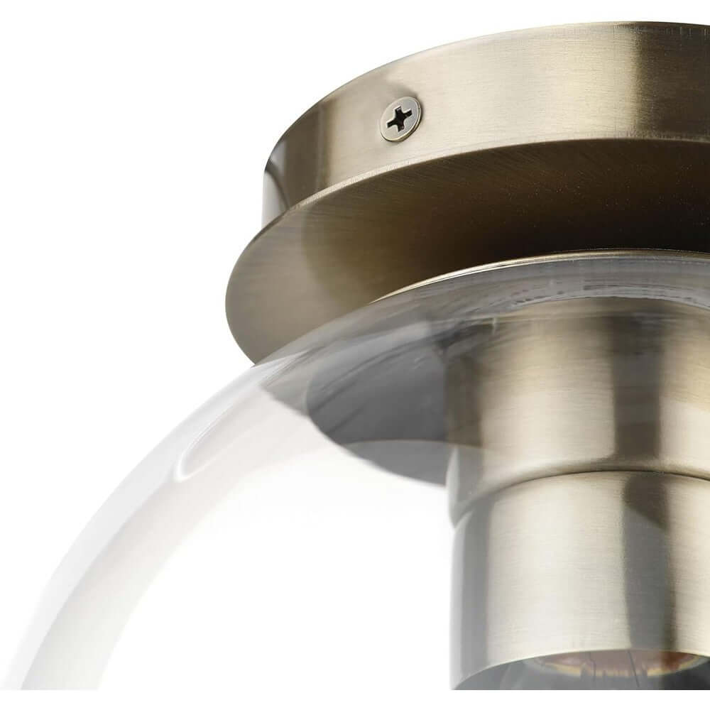 Globe Golden Elegance Brass Ceiling Light with Clear Glass Shade