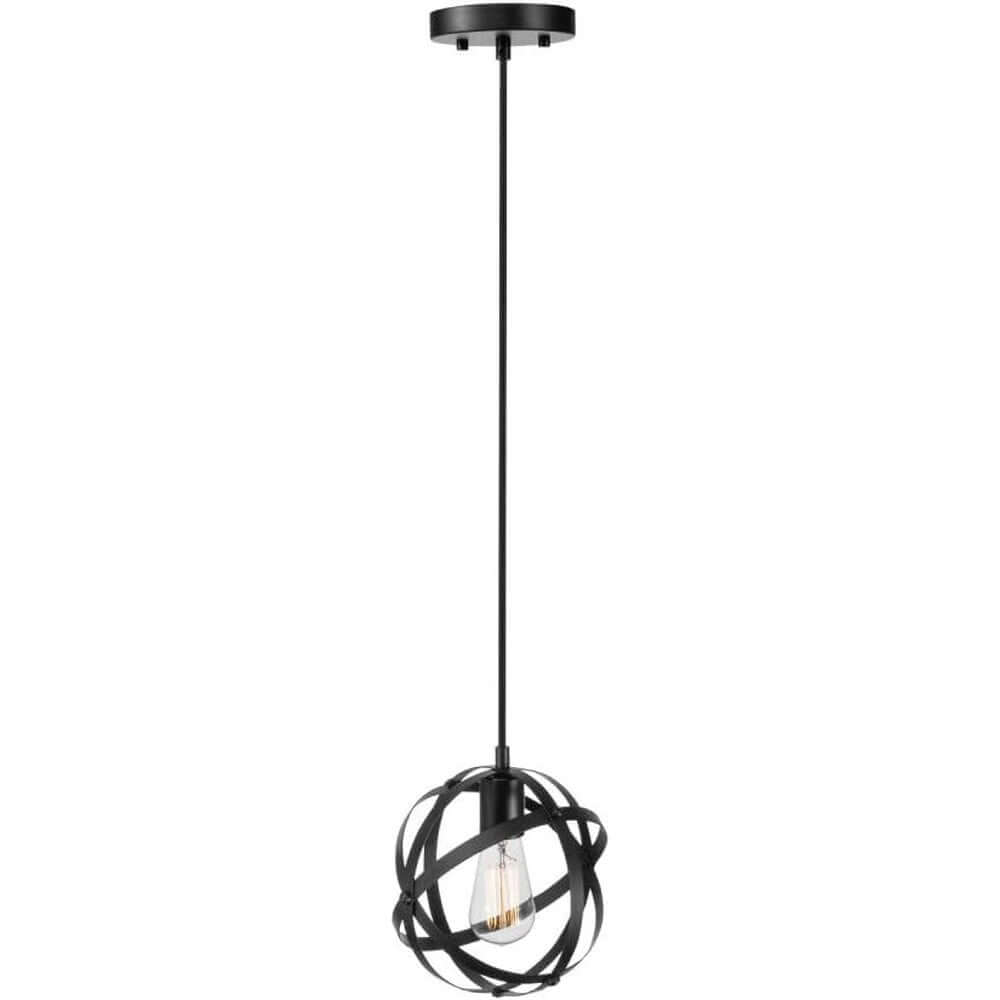Globe Vintage Industrial Pendant – Dark Bronze with Black Fabric Cord