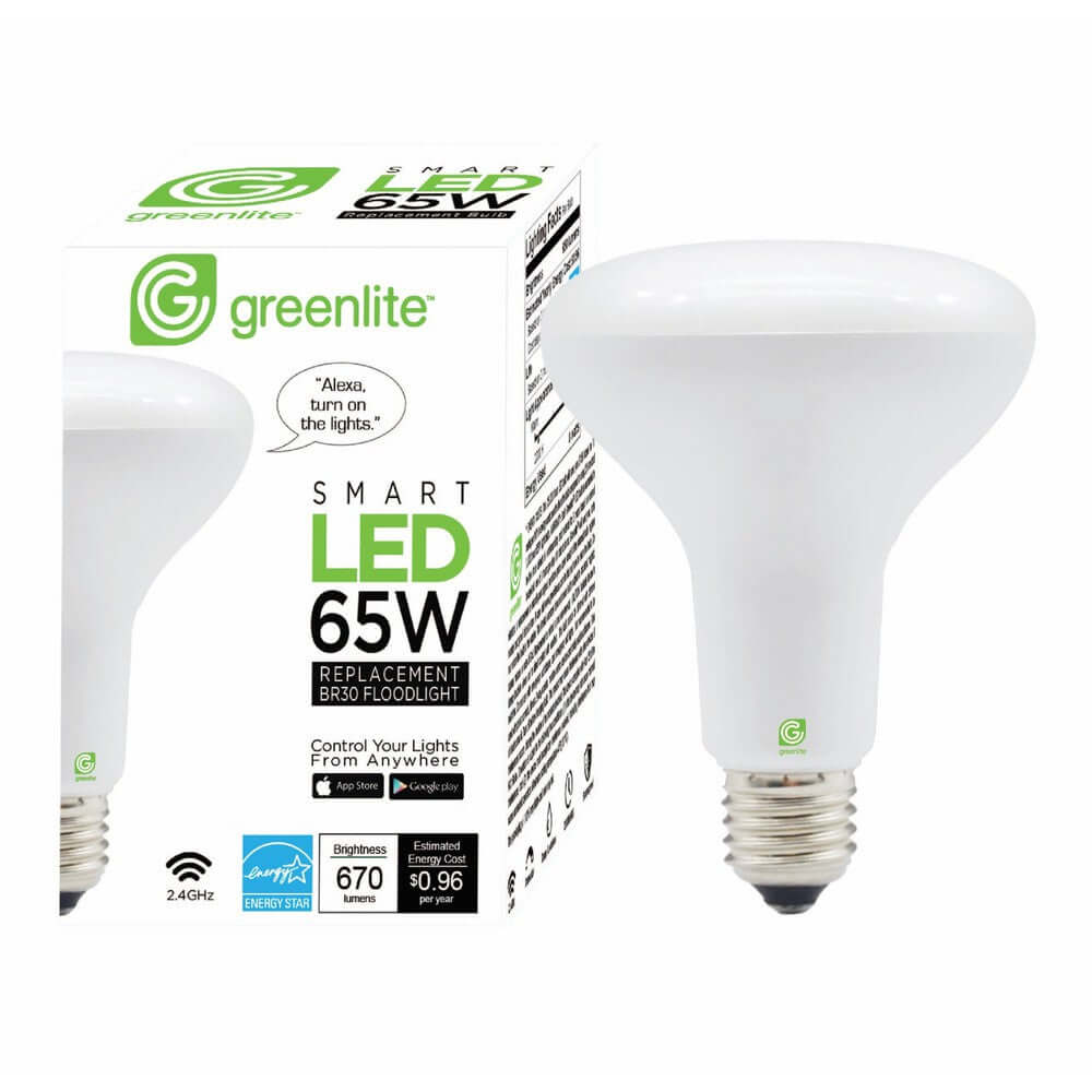 Greenlite 8W BR30 Smart WiFi Dimmable LED Bulb 2700K